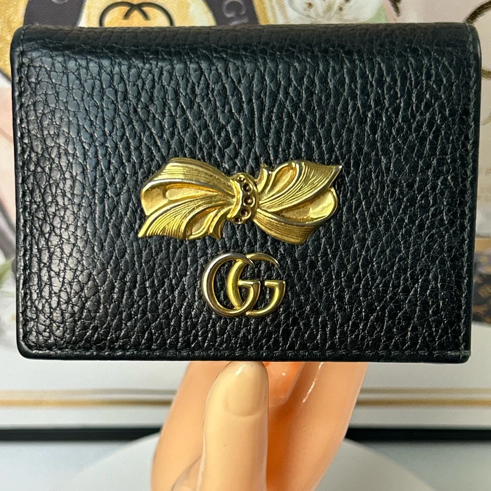 GUCCI GG Marmont Bow Leather Compact Wallet 🤩🔥 - Picture 13 of 17
